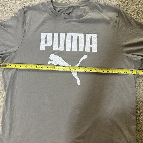 Puma T-Shirt Men’s 2XL Tan/Beige/Gray White Logo - Picture 4 of 8